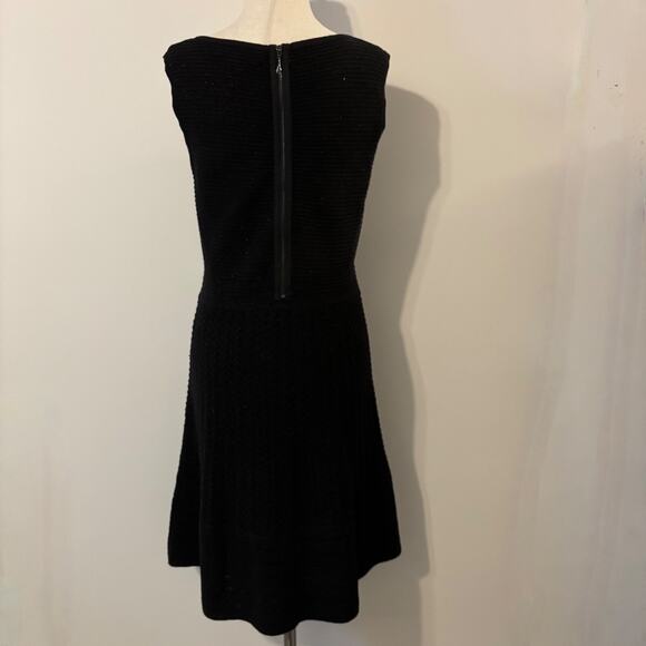 Nine West V Neck Black Fit & Flare Black Dress Medium Knit Cocktail dress - Picture 12 of 13